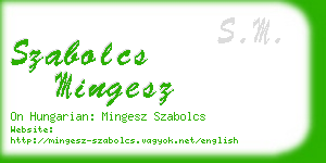 szabolcs mingesz business card